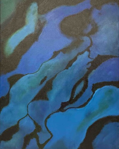 Infinite Calm: Where silence meets color, and blue becomes a reflection of the soul. by Shakuntala RKrishnaiii, Painting for Sale on Singulart