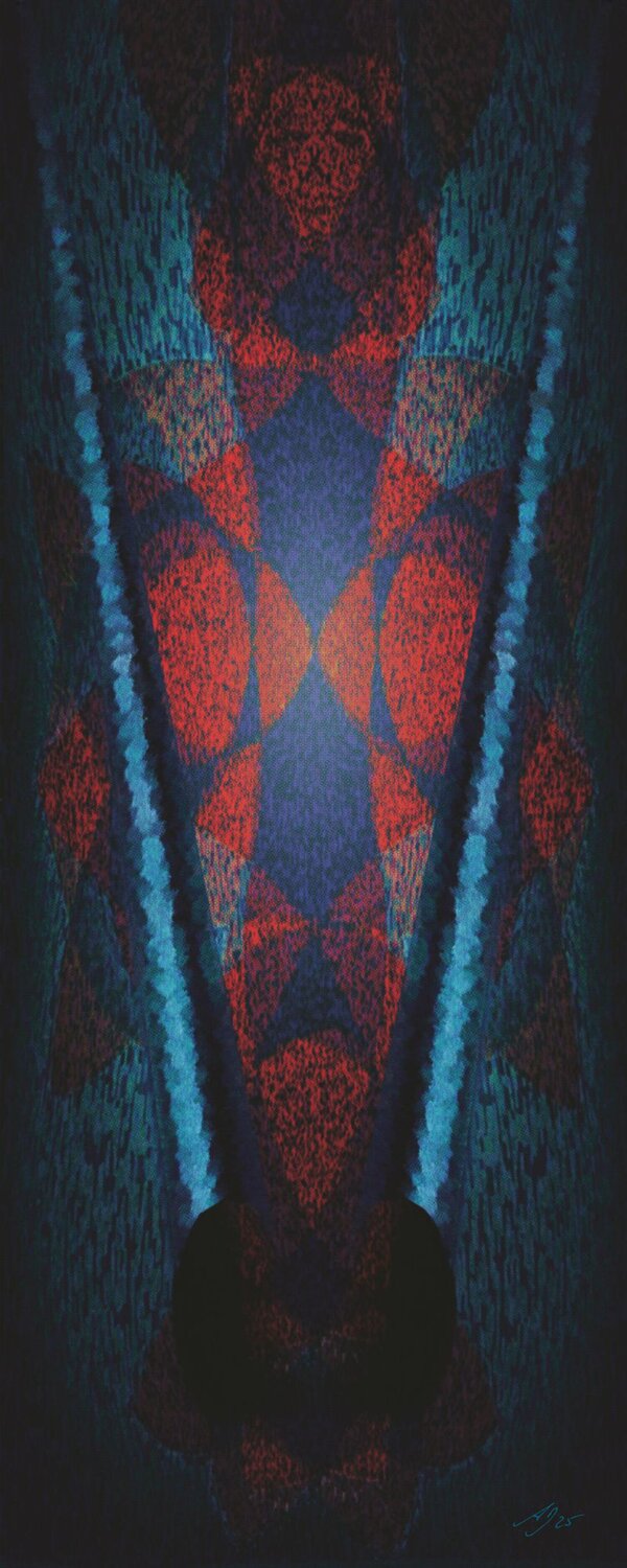 Lion pillar Almut Dröge Original painting for sale