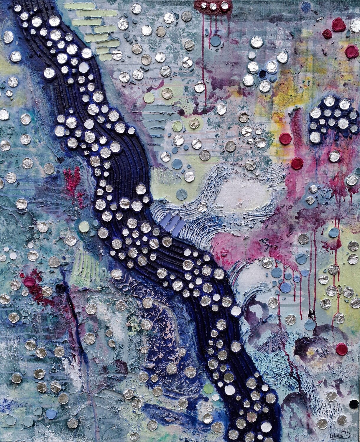 Waterfall of abundance Celina Drzewiecka Originalgemälde zu verkaufen