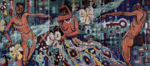 Trinity (Triptych) van Olzhas Issan, Schilderij te koop op Singulart