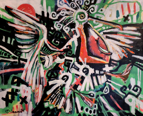 Dalmatian Pelican by Olzhas Issan, Painting for Sale on Singulart