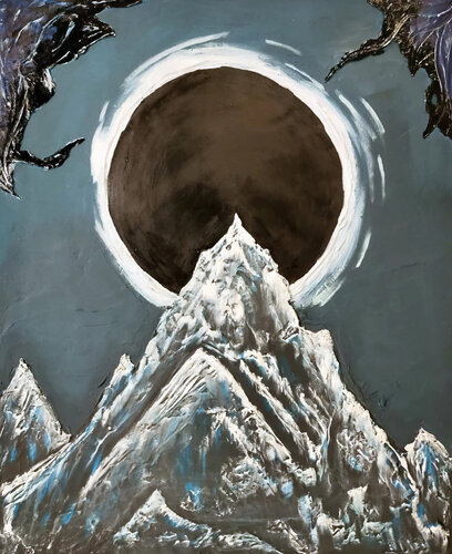 Eclipse Over the Summit — Original Textured Painting par Alisa Anderson, Peinture en vente sur Singulart