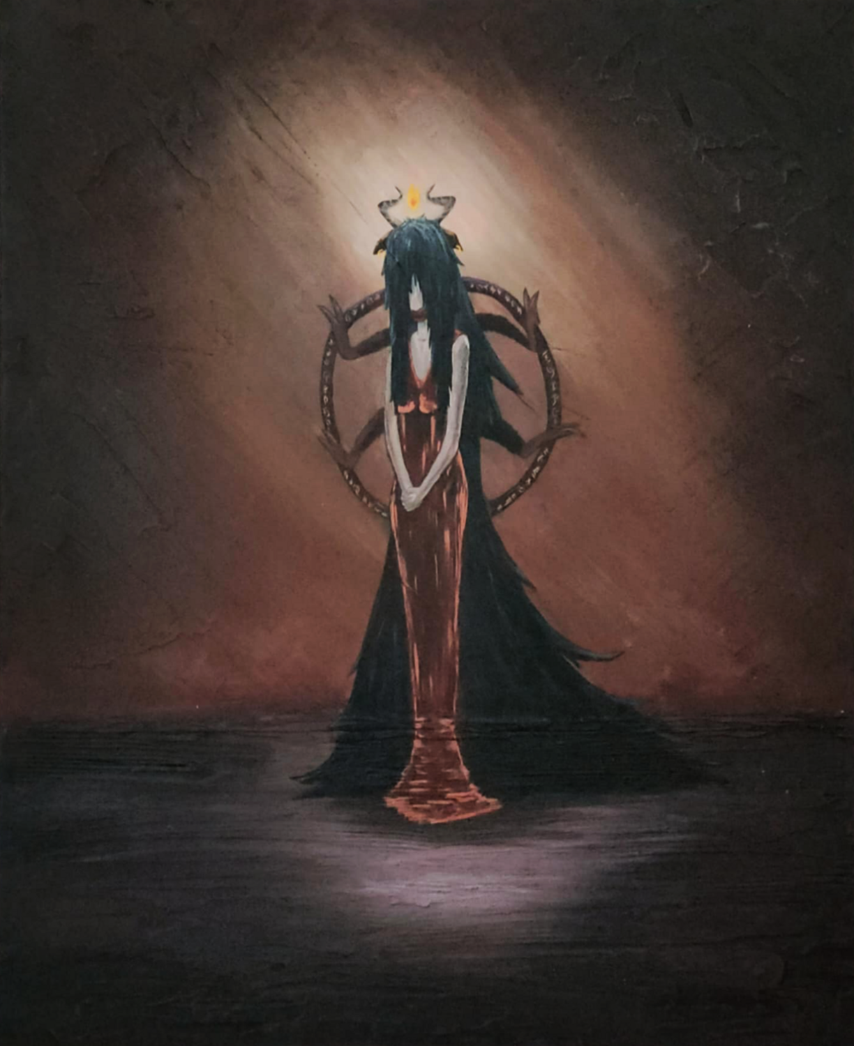 Dark Goddess — Original Symbolic Painting Alisa Anderson Originalgemälde zu verkaufen