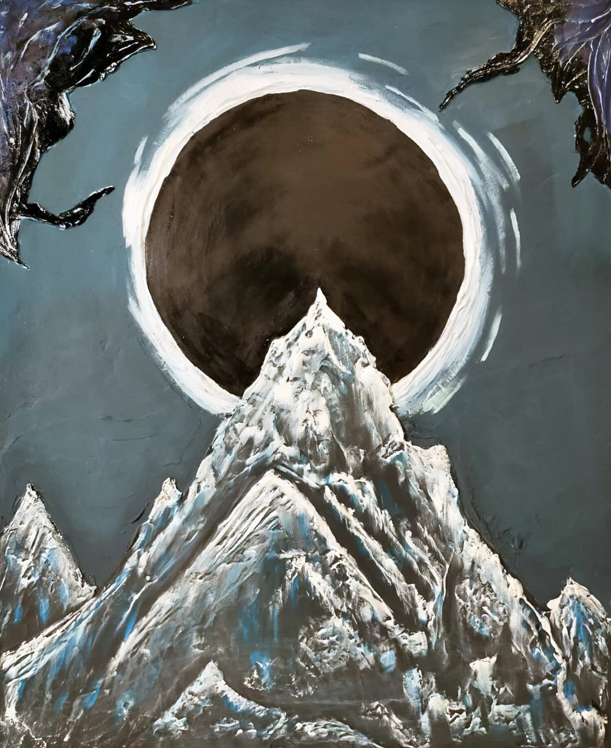 Eclipse Over the Summit — Original Textured Painting Alisa Anderson Peinture originale à vendre
