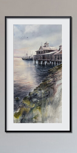 Morning Harbor Light by Vahe Grigorian, Painting for Sale on Singulart
