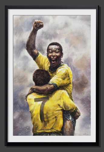 Pelé – 1970 World Cup Glory de Vahe Grigorian, Pintura a la venta en Singulart