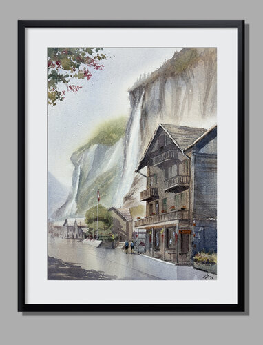 Lauterbrunnen Watercolor Painting — Swiss Waterfalls & Alps Lauterbrunnen Watercolor Painting — Swiss Waterfalls & Alps Lauterbrunnen Watercolor Painting — Swiss Waterfalls & Alps Lauterbrunnen Watercolor Painting — Swiss Waterfalls & Alps Lauterbrunnen W by Vahe Grigorian, Painting for Sale on Singulart