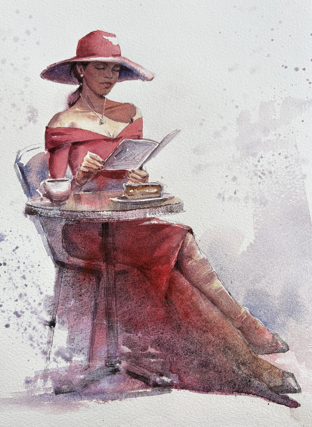Afternoon in Scarlet Vahe Grigorian Peinture originale à vendre