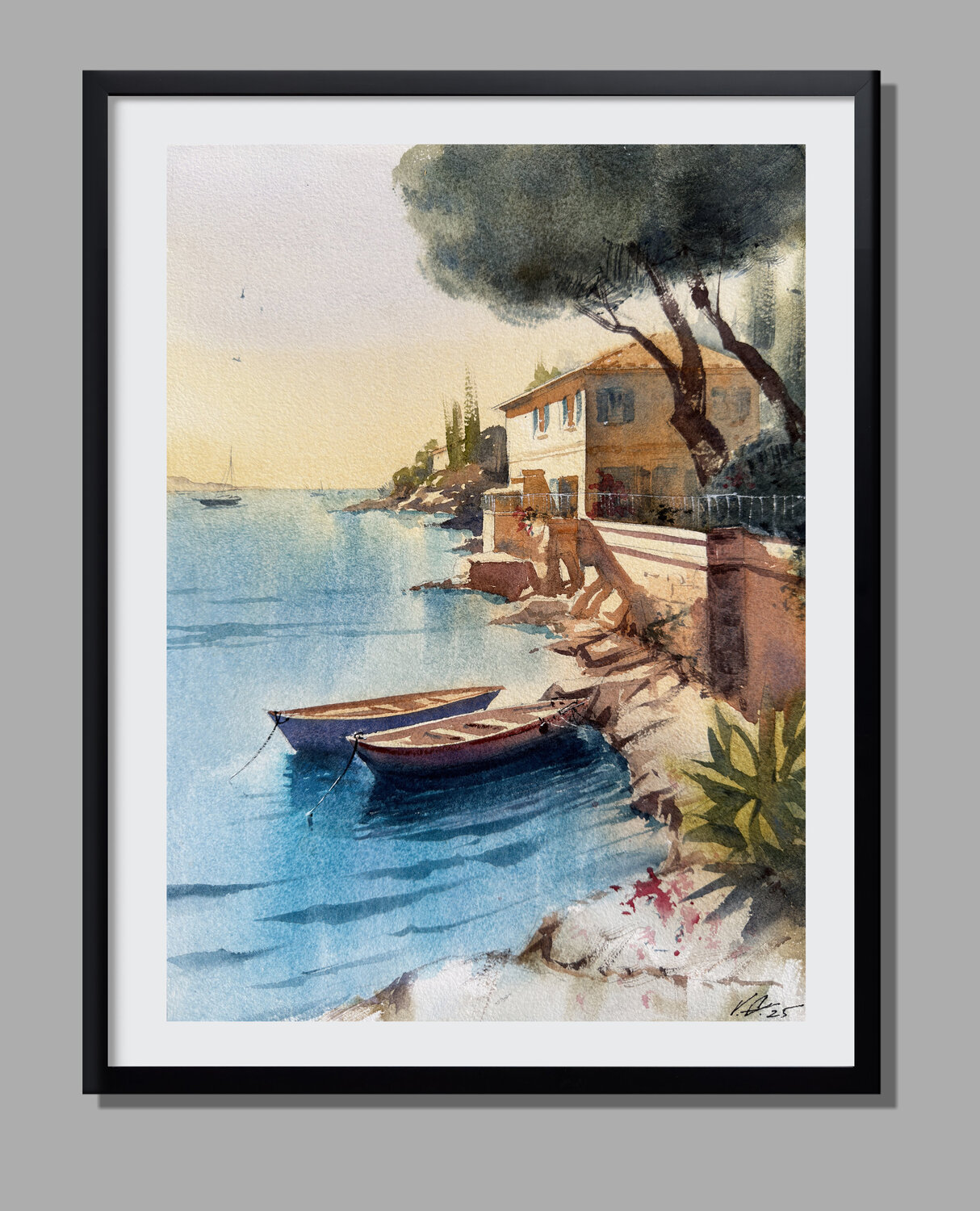 Boats in Tranquil Waters Vahe Grigorian Origineel schilderij te koop