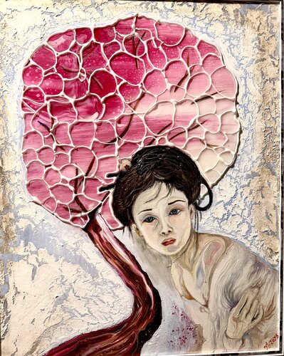 Immortal spirit of the old sakura tree by Eka Rukhadze, Painting for Sale on Singulart