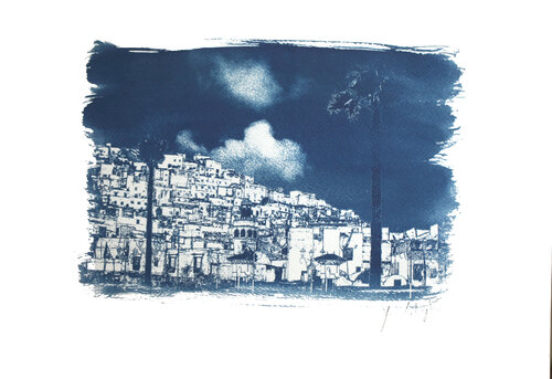 Cyanotype Cité by Youssef Amghar, Photography for Sale on Singulart