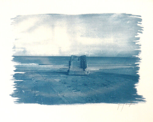Cyanotype : Le pont by Youssef Amghar, Photography for Sale on Singulart
