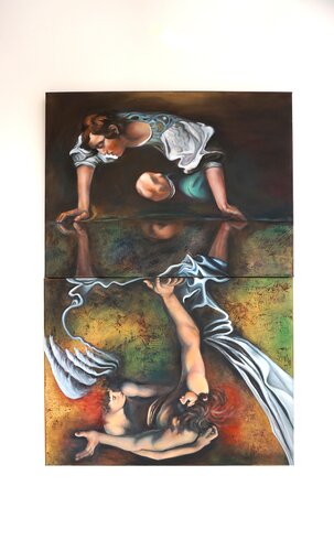 ,,Where souls meet,, Diptychon by Margit Becker, Painting for Sale on Singulart