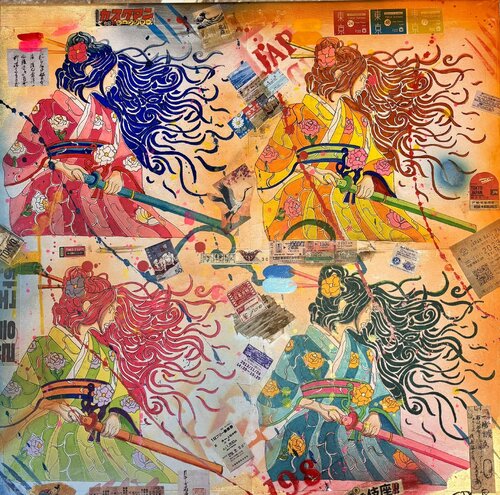 Color test with travel memories di Simone Parri, Pittura in vendita su Singulart