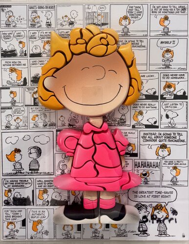Sally   ( featurig  peanuts) in a plexiglas box de Simone Parri, Escultura a la venta en Singulart