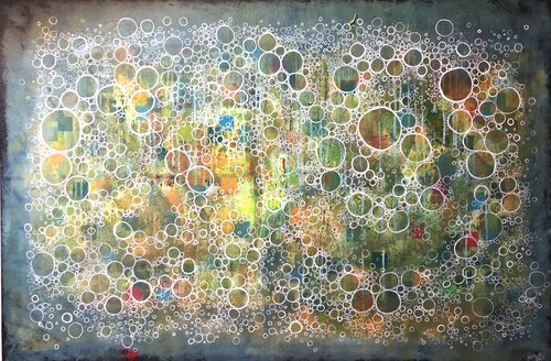 sitting at the lake di Michelle Kranz, Pittura in vendita su Singulart