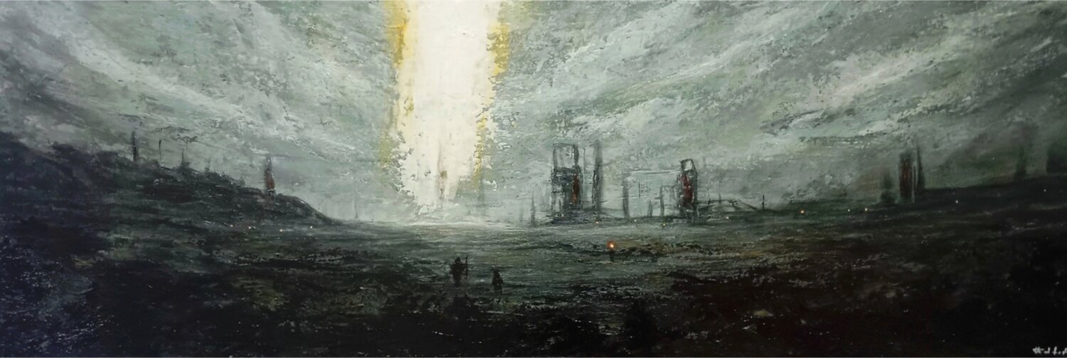 The Last Beacon Of Civilization Simone Pappalardo Peinture originale à vendre