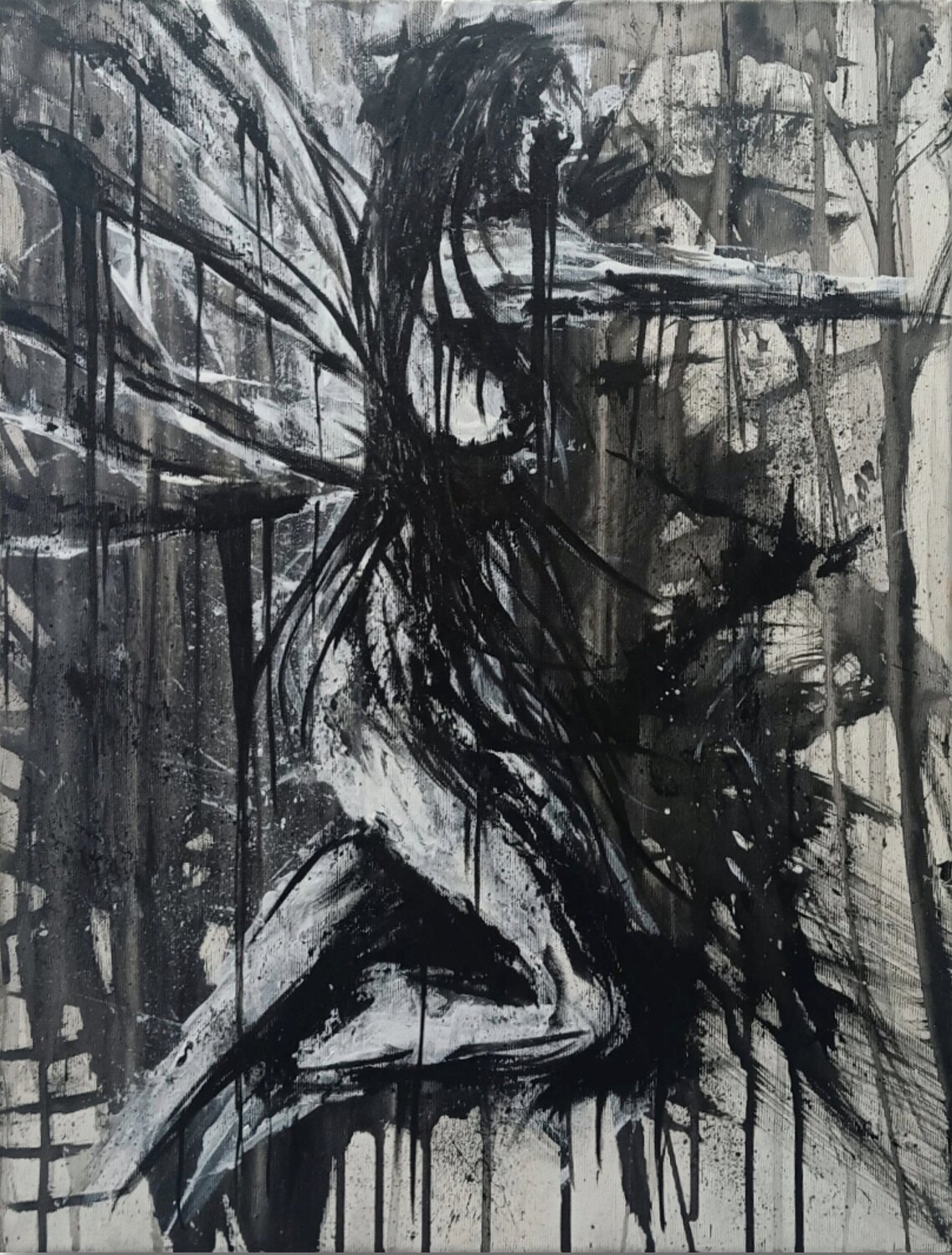 Ti Ho Dato Tutto Il Mio Bianco TheArtOfAGhost Dipinto originale in vendita