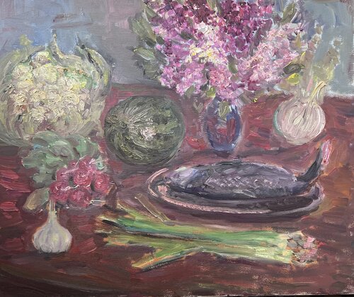 Artist dinner. di Victoria Malshakova, Pittura in vendita su Singulart