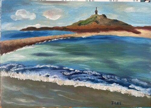 Marée basse- îlot Saint-Michel  Côtes d’ Armor de Liu Jian, Pintura a la venta en Singulart