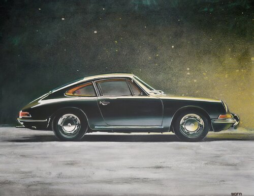 Porsche 911, Sky by Night by Zoran Jovicic-Spaar, 紙の作品 for Sale on Singulart