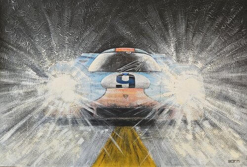 Gulf Porsche by Night by Zoran Jovicic-Spaar, Painting for Sale on Singulart