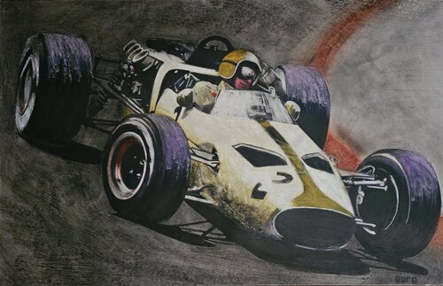 Formel Classic,in the corner de Zoran Jovicic-Spaar, Obra en papel a la venta en Singulart