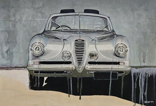 Alfa 6C Villa d'este van Zoran Jovicic-Spaar, Werk op papier te koop op Singulart