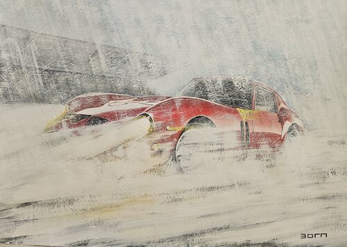 Ferrari GTO in Rain by Zoran Jovicic-Spaar, Work on Paper for Sale on Singulart