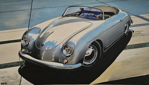 Porsche 356 Speedster, Silver by Zoran Jovicic-Spaar, Work on Paper for Sale on Singulart