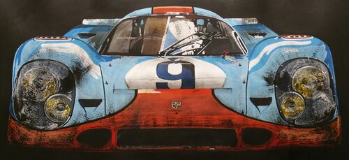Gulf Porsche 917 K, face 2 face by Zoran Jovicic-Spaar, Painting for Sale on Singulart