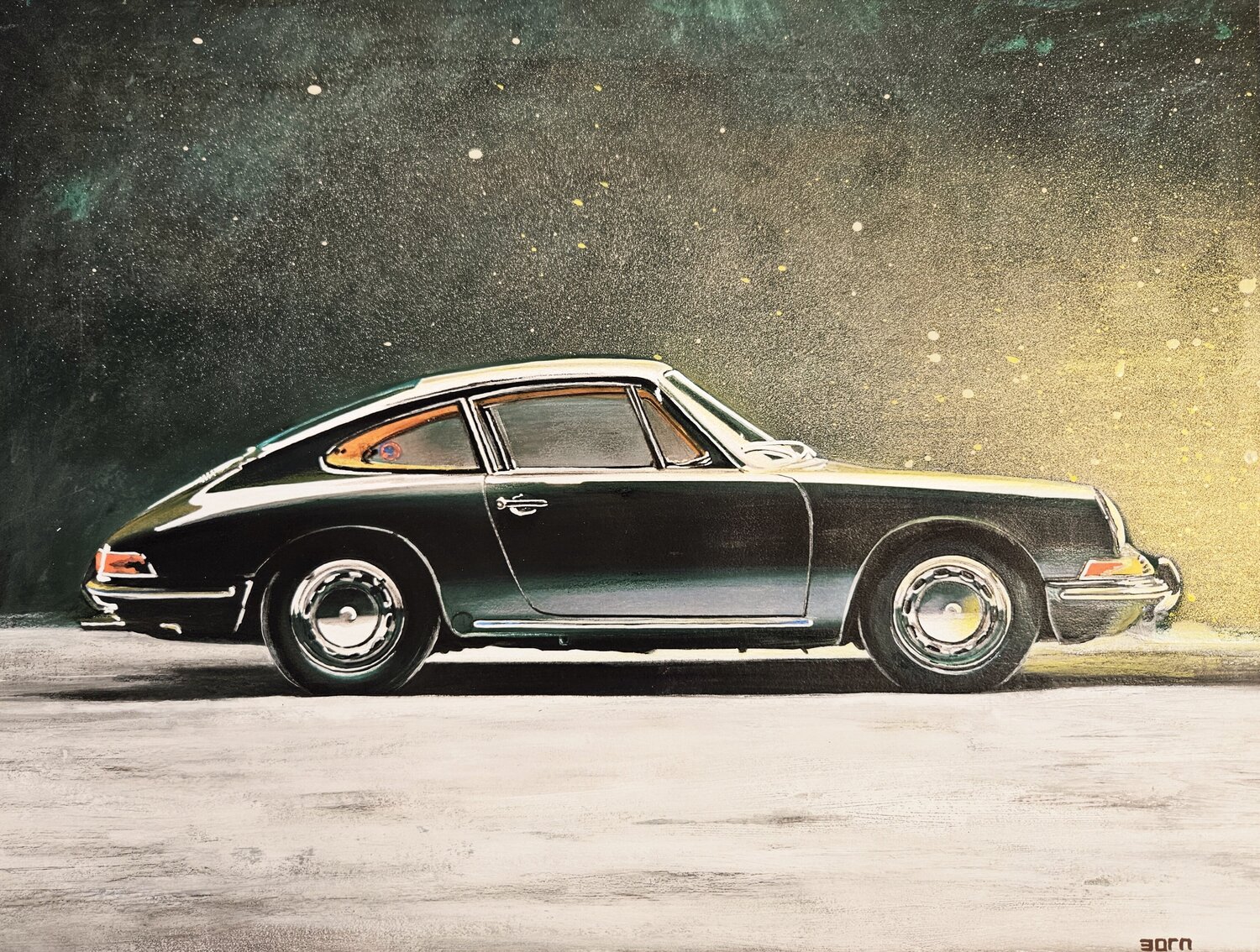Porsche 911, Sky by Night Zoran Jovicic-Spaar Œuvre sur papier à vendre