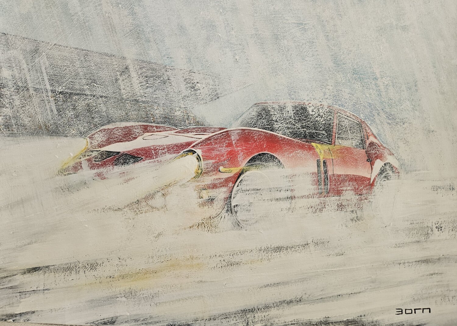 Ferrari GTO in Rain Zoran Jovicic-Spaar Work on Paper for sale
