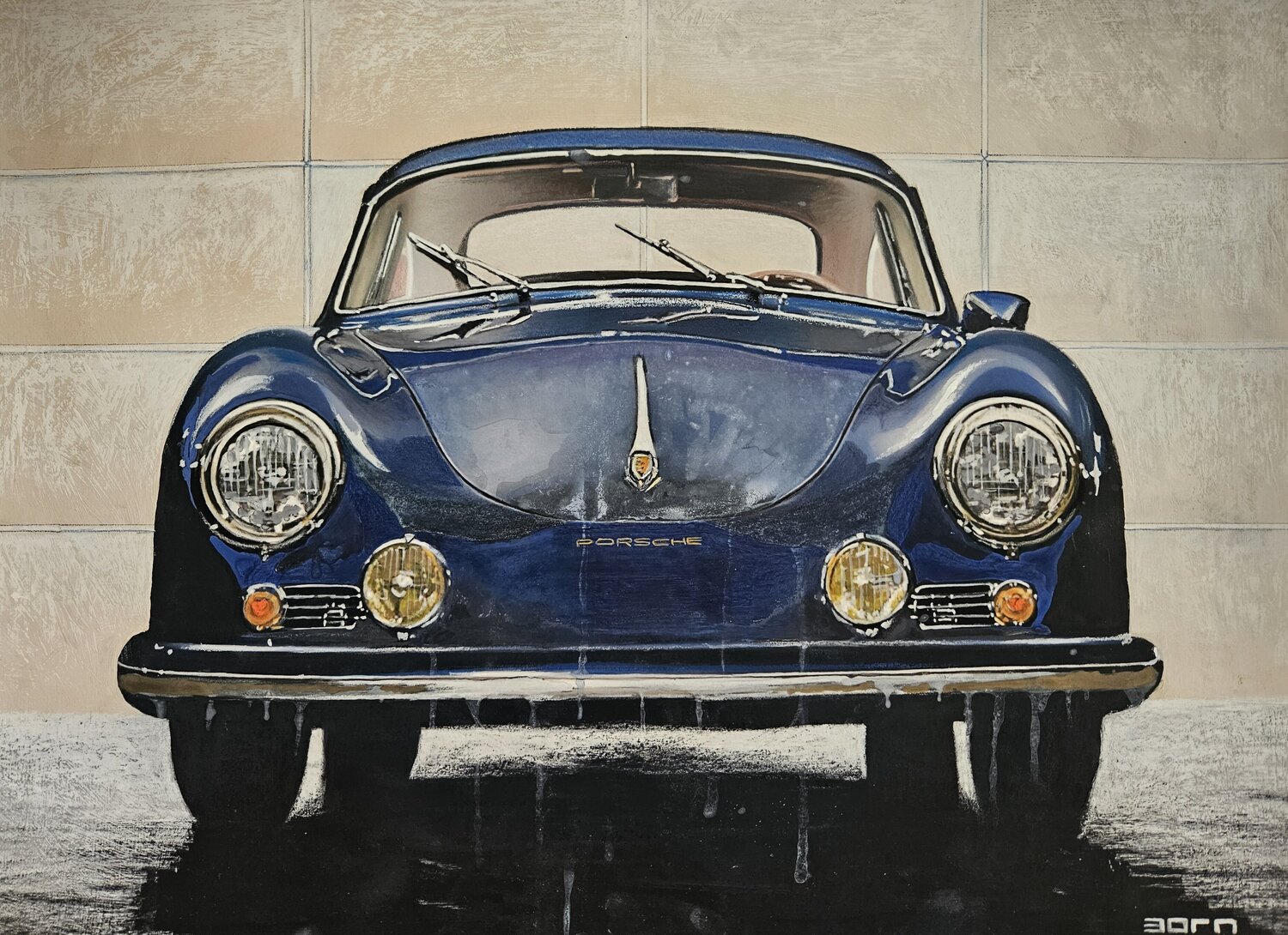 Porsche 356 Coupé kingblue Zoran Jovicic-Spaar Werk op papier te koop