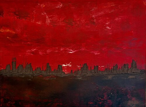 Métropole écarlate by Nathalie Van Helshoecht, 絵画 for Sale on Singulart