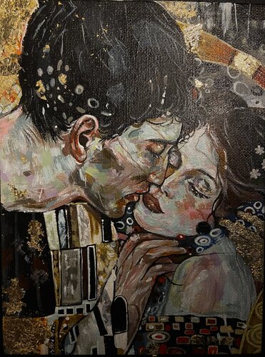 The Kiss. Inspired by Klimt di Alisa Kolosova, Pittura in vendita su Singulart
