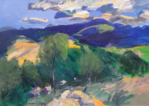 "The mountain wind was driving the clouds along" von Oleksandr Vynnyk, Malerei kaufen auf Singulart