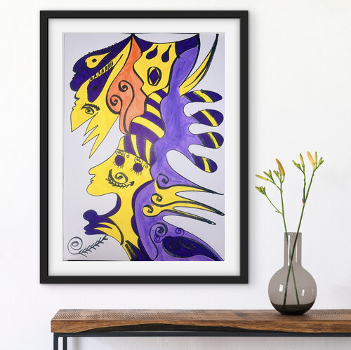 Zwischen den Gesichtern der Nacht by Fatima ezzahra Görner, Work on Paper for Sale on Singulart
