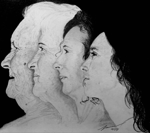 4 generations di Francesc Sánchez Macias, Disegno in vendita su Singulart