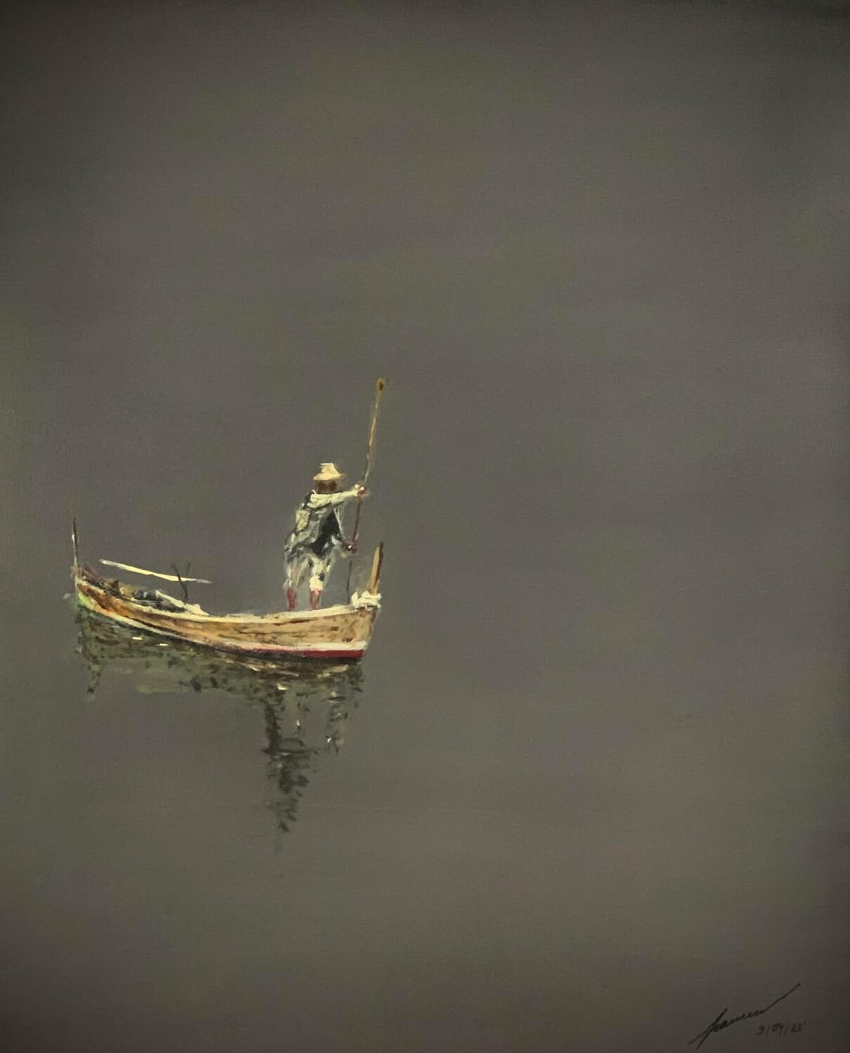 Si no hay viento habrá que remar Francesc Sánchez Macias Peinture originale à vendre