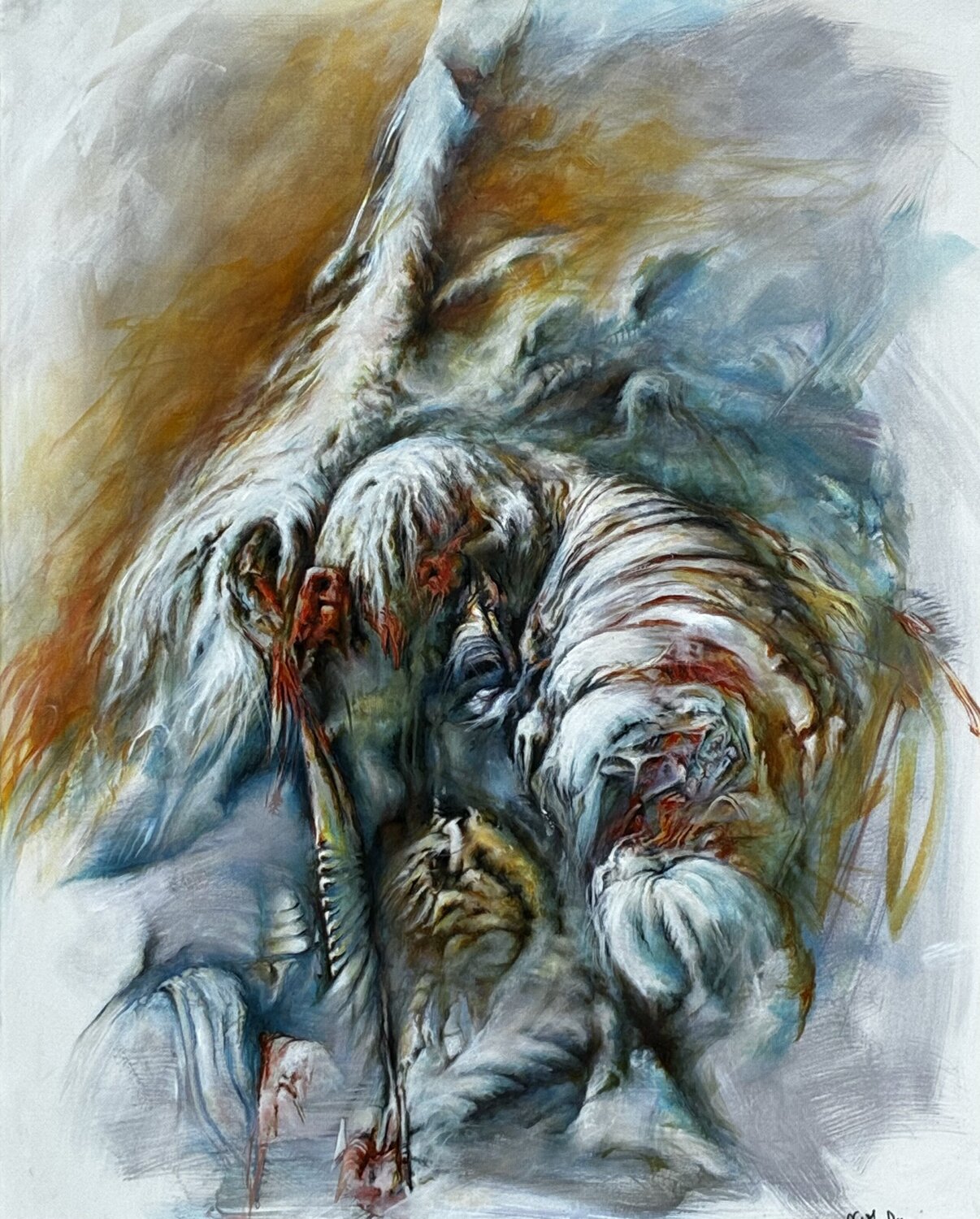 October 7 attack. Niels Steen Sørensen Origineel schilderij te koop