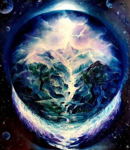 Blue Graal by Anne Marie Delaby, 絵画 for Sale on Singulart