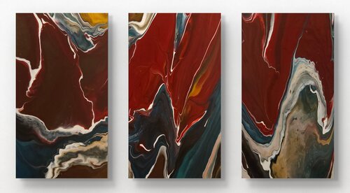 Under the Surface (Triptych) de Olha Svieshnikova, Pintura a la venta en Singulart