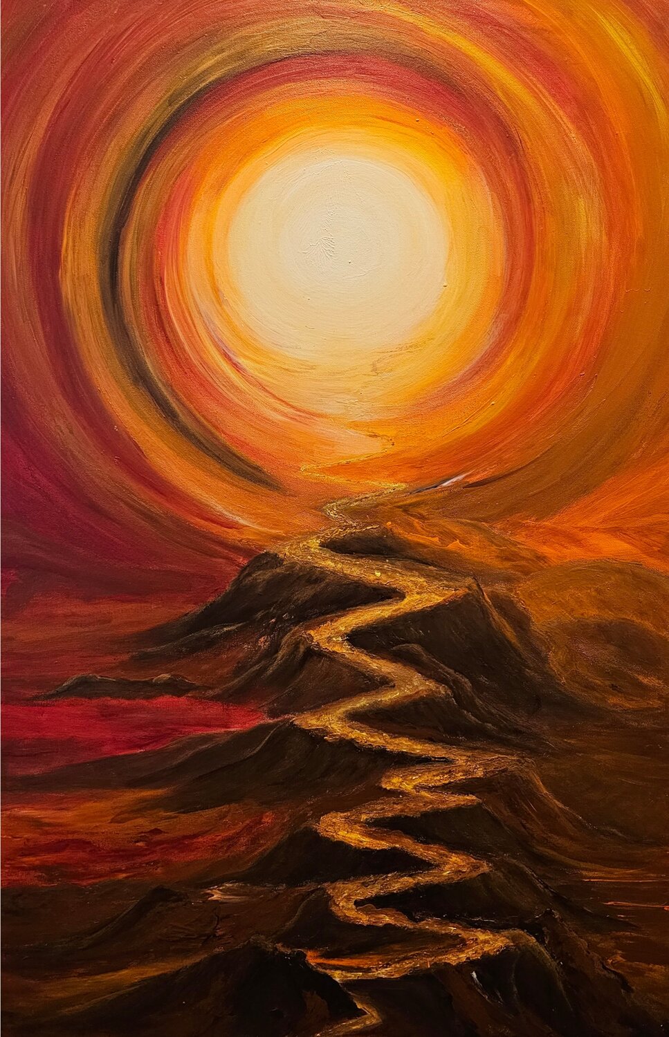 Path Through Fire Olha Svieshnikova Original painting for sale