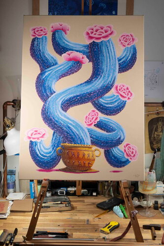 L'âge du MP3 by Denis Verdier, Painting for Sale on Singulart
