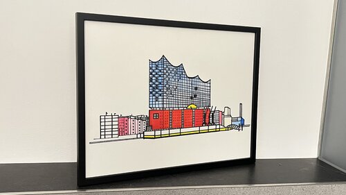 Elbphilharmonie, Hamburg, Unikat von Doris Wolf, Malerei kaufen auf Singulart
