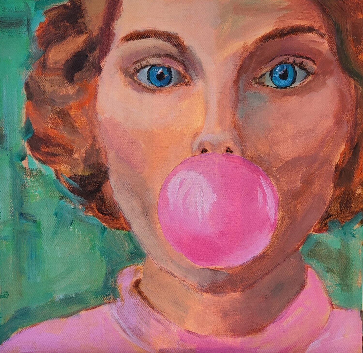 You better chew gum Marion Fuchs Original painting for sale