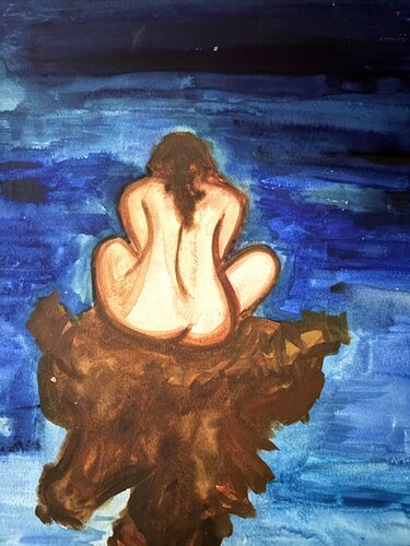 Woman By Sea von Ayad Gharbawi, Malerei kaufen auf Singulart