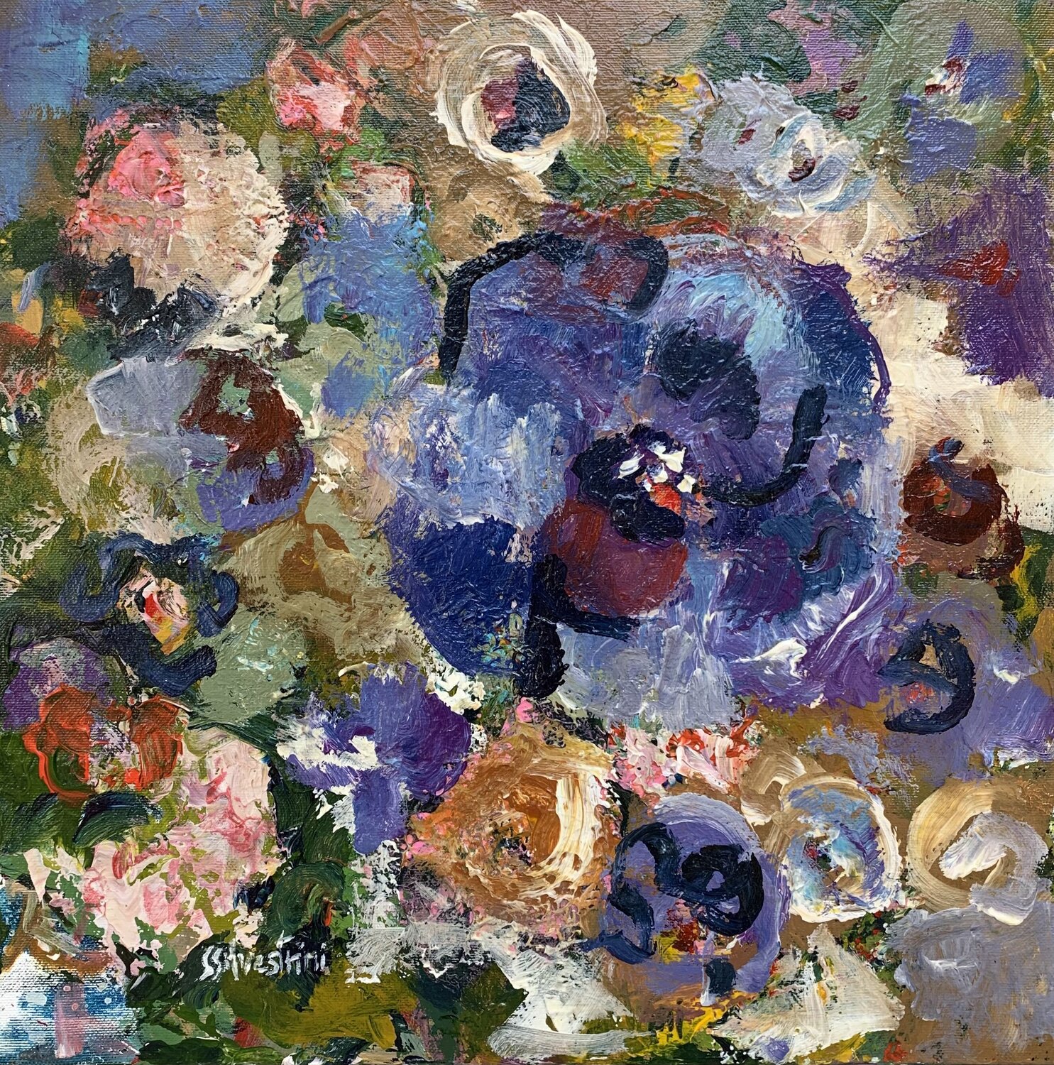 Fiori e Colori Simonetta Silvestrini Origineel schilderij te koop