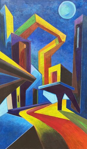 Enigma urbano de aldo menghevoli, Pintura a la venta en Singulart